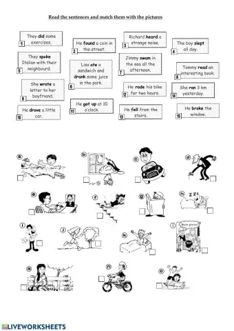 Irregular verbs matching