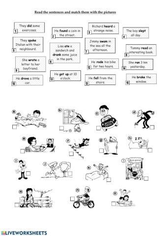 Irregular verbs matching
