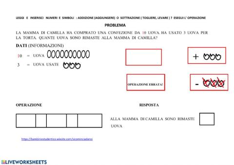 Problema : addizione o sottrazione?