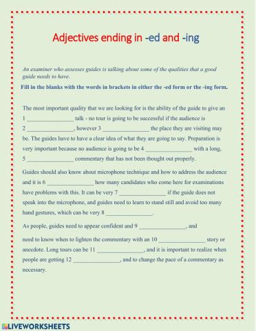 -ed - -ing adjectives