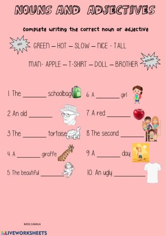 Nouns and adjectives