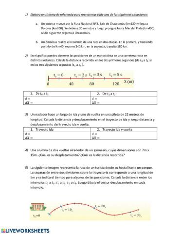 Sistema de referencia, distancia y desplazamiento.