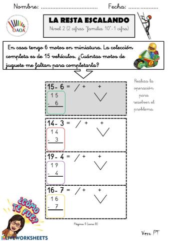 Ficha 5 (Cara B) RESTA ESCALANDO (Nivel 2) OAOA