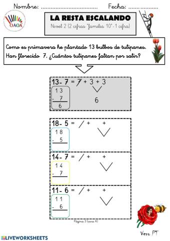 Ficha 3 (Cara A) RESTA ESCALANDO (Nivel 2) OAOA