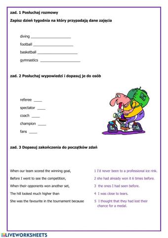 Sport (listening practice and vocabulary)