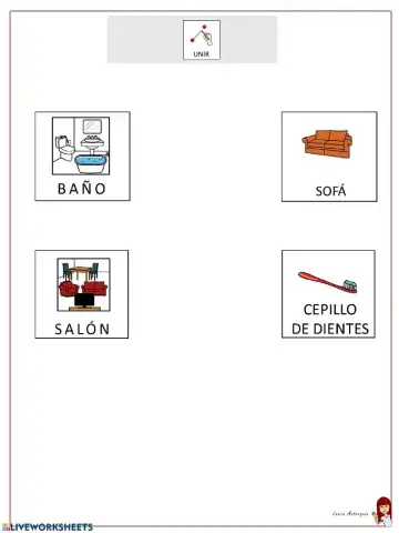Objetos de casa. Unir 2x2