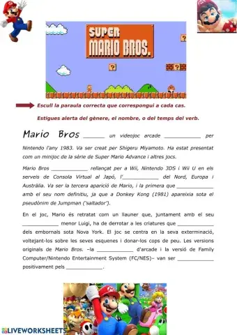 Escull la paraula correcta - Mario Bros