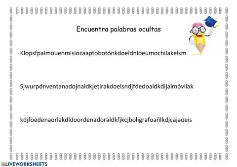 Encuentra palabras ocultas