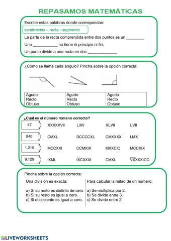 Repaso de matemáticas