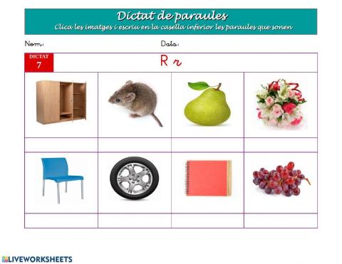 Dictat de paraules 7- La lletra R
