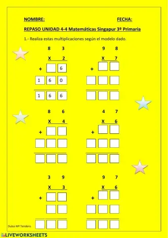 Repaso Multiplicación 3º Primaria Matemáticas Singapur 