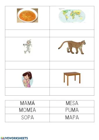 Lectura 2 sin palabras (mayúsculas)