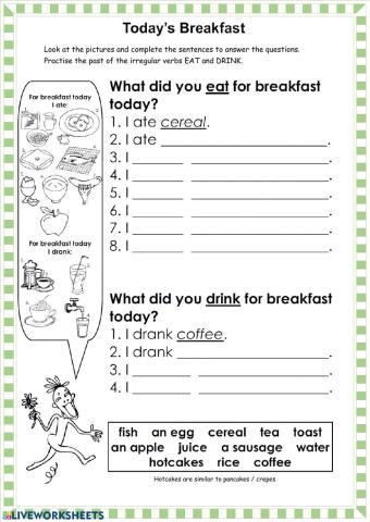 Practise with the Past - Eat and drink - Food