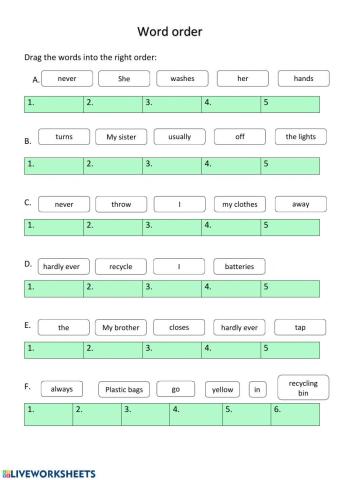 Adverbs of frequency - Recycling