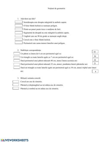 Noțiuni de geometrie