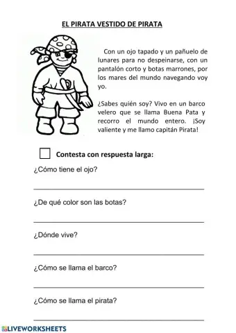 Comprensión el pirata