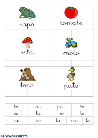 Lectura 3 con palabras por sílabas