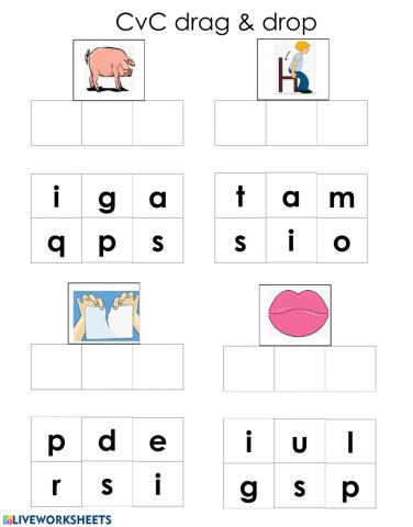 CvC drag and drop short i