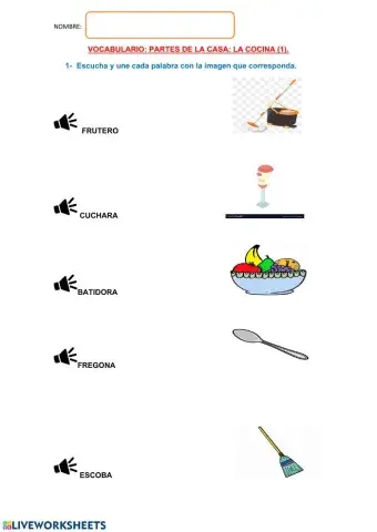 Vocabulario la cocina 1