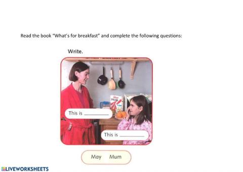 What's for breakfast? activities