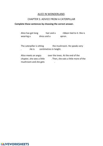 Alice in Wonderland. -Advise from a Caterpillar