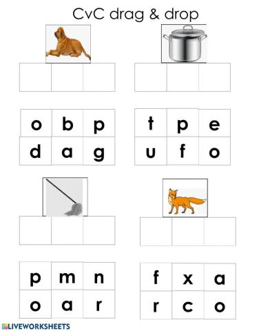CvC short o drag & drop