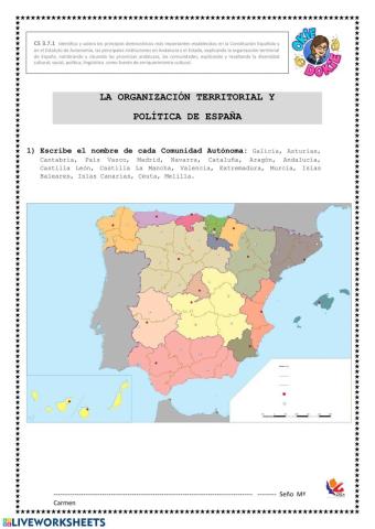 Organización política y territorial de españa