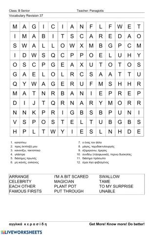 Bsenior Wordsearch 37