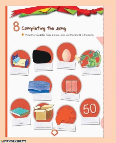 Completing the song vocabulary