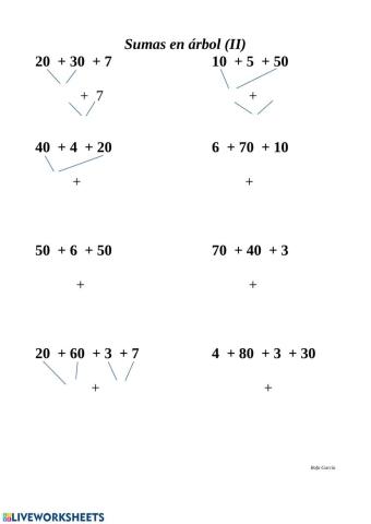 Sumas en árbol II