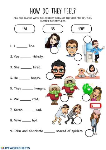 Verb -to be- + emotions