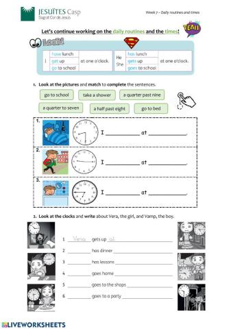 Daily routines and time activities 2