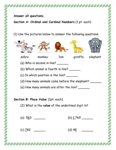 Ordinals & Cardinal Numbers