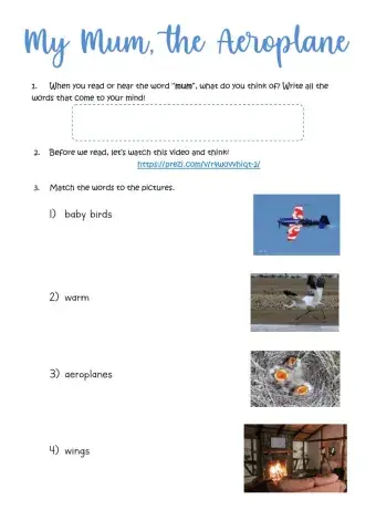 My Mum, the Aeroplane - pre-reading