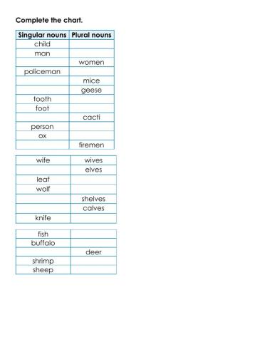Irregular plural nouns2