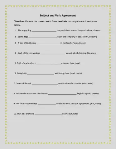 Subject and Verb Agreement 2