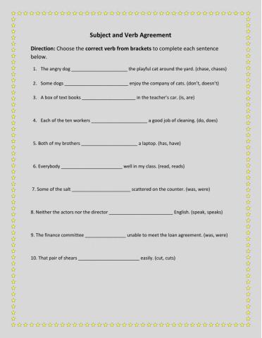 Subject and Verb Agreement 2