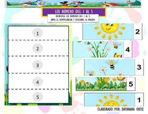 Los números del 1 al 5
