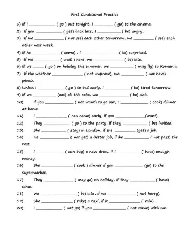 First Conditional Practice