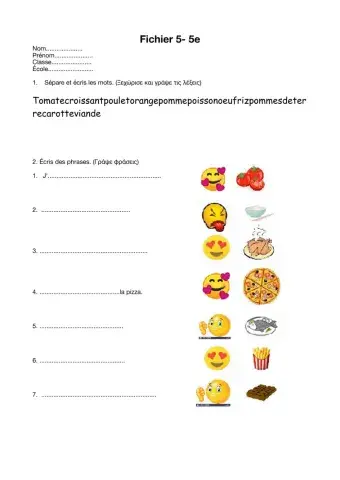 Les goûts et les aliments