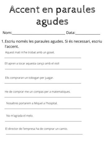 Accent en paraules agudes