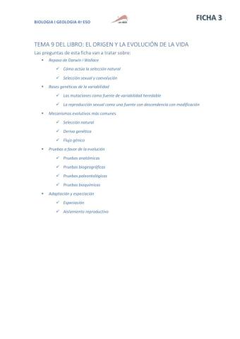 Evolució: variabilitat, mecanismes evolutius, proves de l'evolució, adaptació i especiació