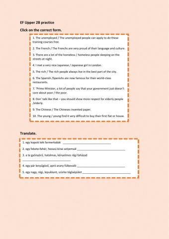 Adjectives as nouns- adjective order