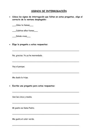 Signos de interrrogacion y exclamación