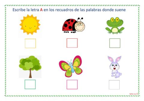 Discriminación auditiva letra A