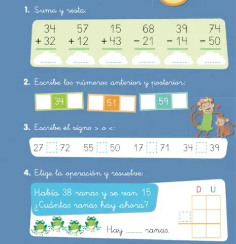 Mate sumas y restas sencillas con problemas