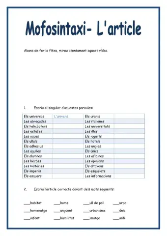 Morfosintaxi-L'article