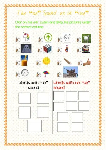 The -ue- Sound as in -Cue-