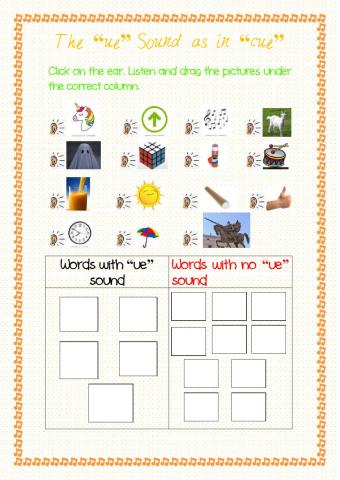 The -ue- Sound as in -Cue-