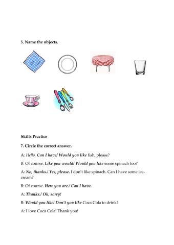 Cutlery  In a restaurant